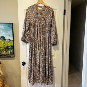 Natalie Martin Fiore Dress French Blue Tulip Size Small 100% Rayon